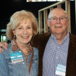 Habitat Greensboro Blueprints and Bubbly sponsors, Cindy and John, smile at the 2023 Blueprints and Bubbly event.